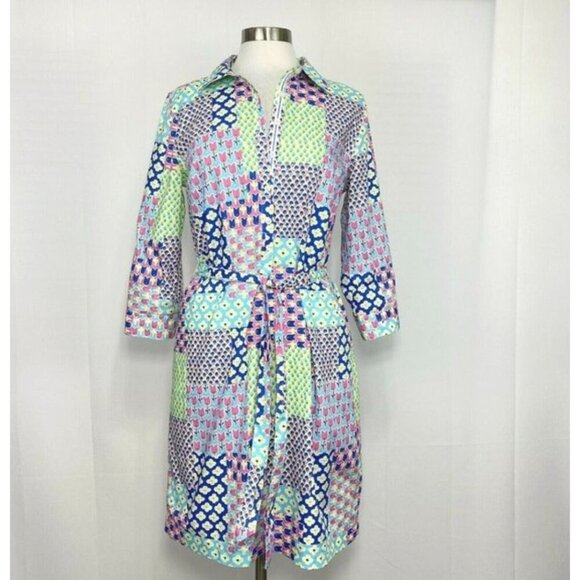 Talbots Dresses & Skirts - Talbots Island Patchwork Belted Shirtdress Size 10